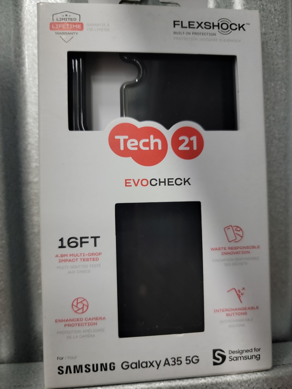 tech21 EvoCheck Protective Case — Black for Samsung Galaxy A35